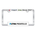 Full Color Signature Laminate License Plate Frames - White Vinyl Material